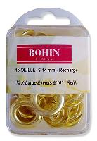 Recharge Oeillets Dors 14 mm Bohin, 15 units