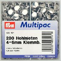 Multipac de rivets tubulaires 4-6 mm Prym, 200 pices