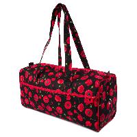 Sac  Ouvrages Noir  Fleurs Rouges