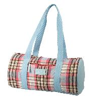 Sac tricot Tartan bleu Bohin 45 x 22 cm