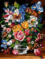 Bouquet Papillon, canevas Seg de Paris