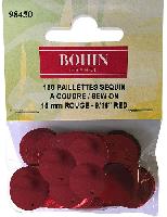Sequins Paillettes Rouge  Coudre Bohin, 150 units