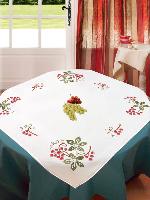 Les Raisins, nappe de Lucia kit broderie traditionnelle