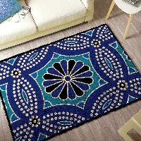 Myriade de Bleus, kit tapis point nou Smyrnalaine, 100 X 150 cm