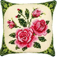 Roses, kit coussin canevas Vervaco