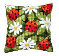 Les Coccinelles, kit coussin canevas Vervaco