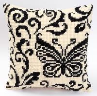 Papillon & Arabesques, kit coussin canevas