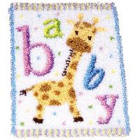 Bébé girafe, kit tapis point noué Vervaco
