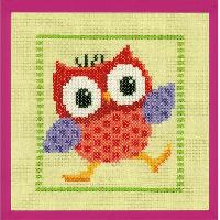 Chouette Rouge, kit broderie point compt