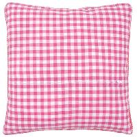 Dos de coussin vichy bleu ou rose 45 x 45 cm